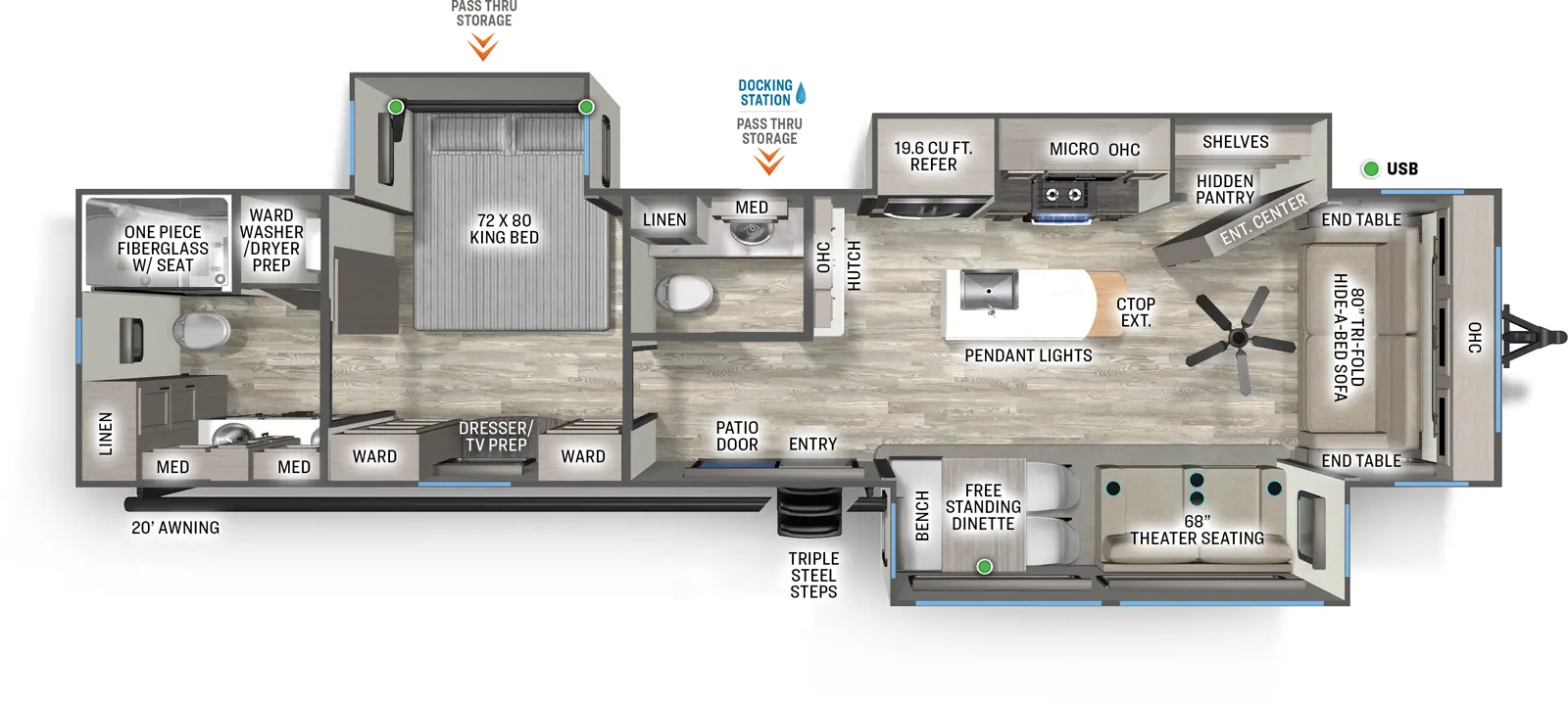 Sandpiper Destination 388JW Floorplan